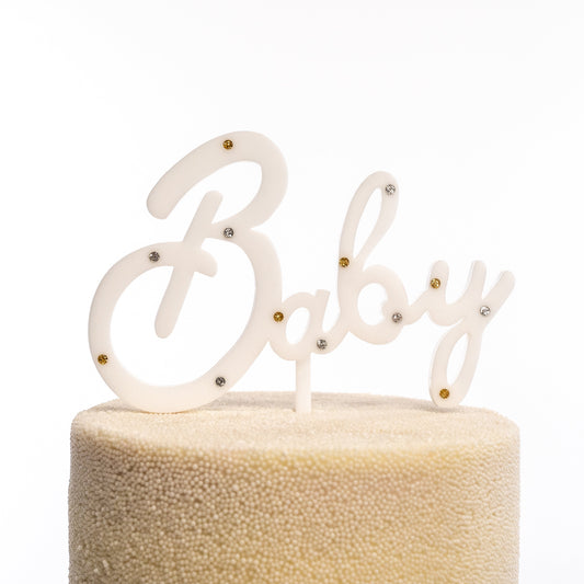 Baby Cake Topper- White
