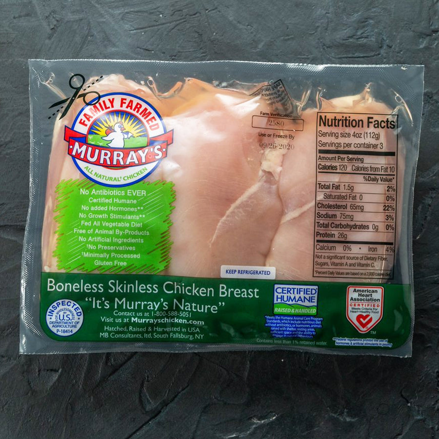 Murray's Boneless Skinless Chicken Breast, 3x 6oz Breasts