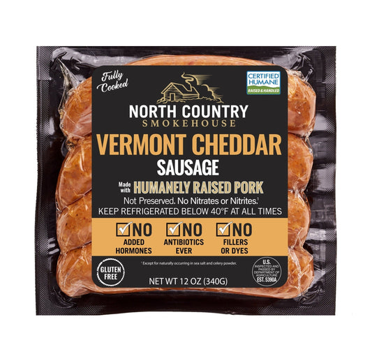 North Country Vermont Cheddar Sausage (4), 12oz