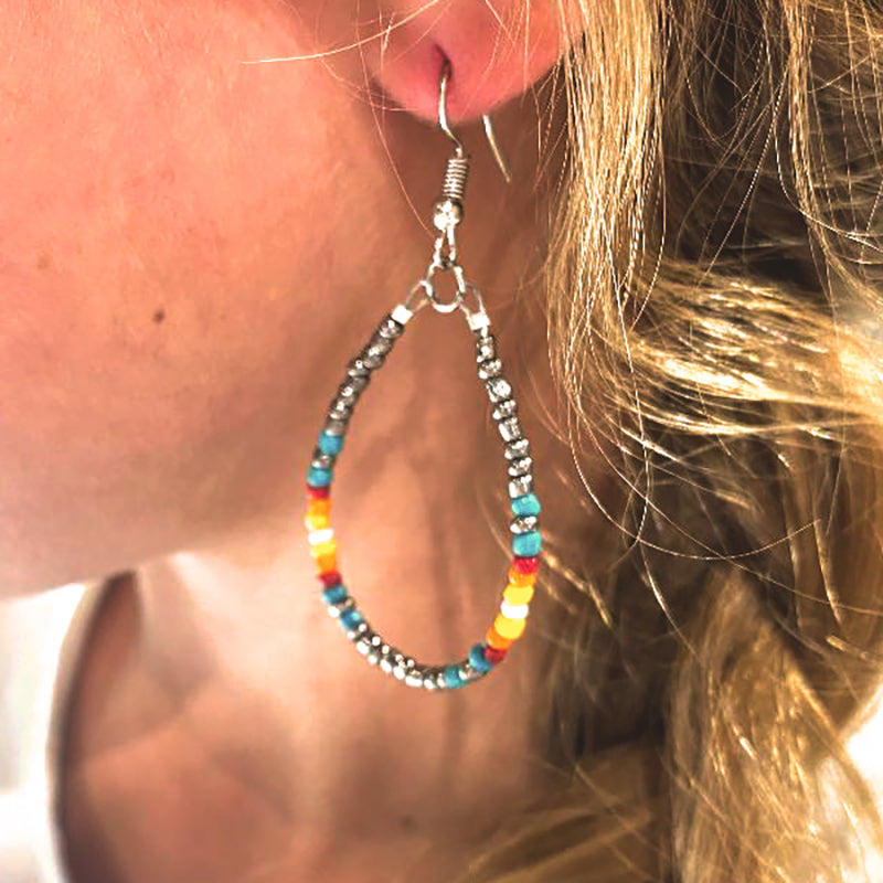 HAND-BEADED EARRINGS