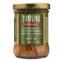 Tonnino Tuna, Packed in Sundried Tomato & Olives , Glass Jar, 6.7 oz