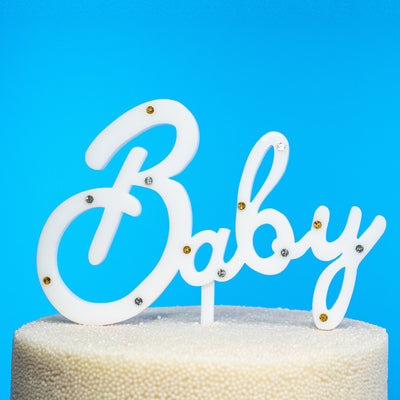 Baby Cake Topper- White