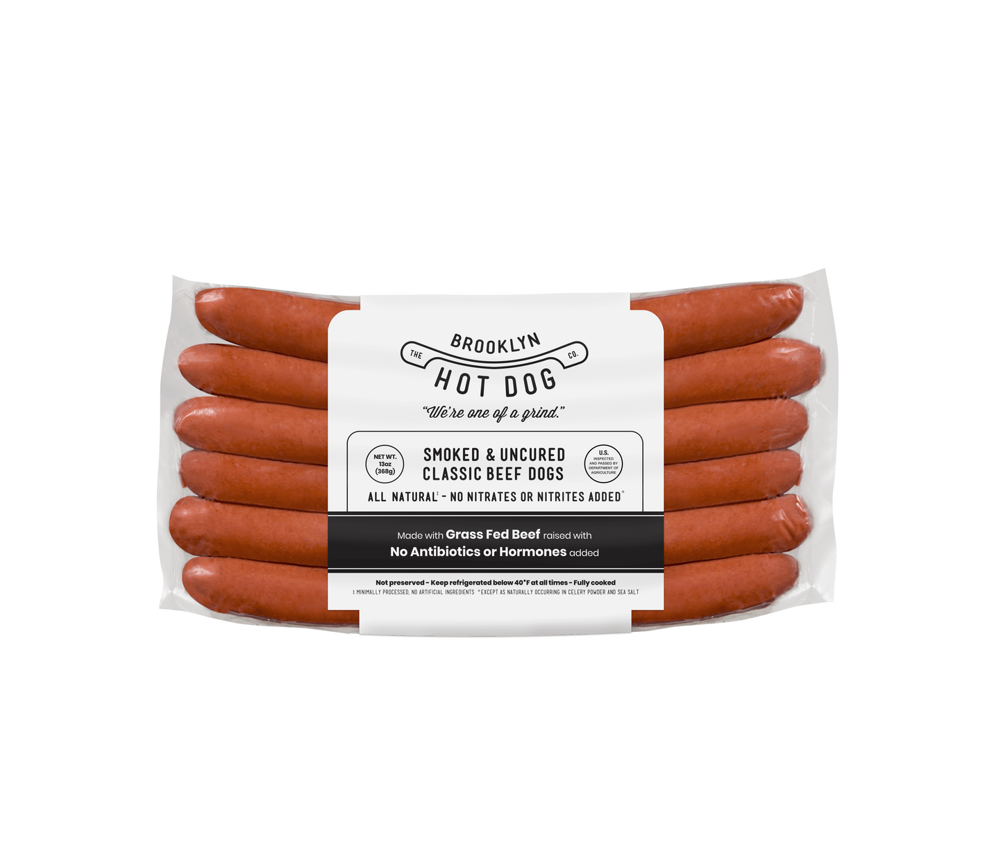 Brooklyn Hot Dog Classic Beef Hot Dogs, 13oz