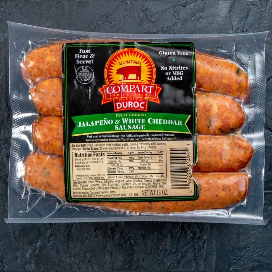 Jalapeno & White Cheddar Sausage, Duroc Pork, 13oz