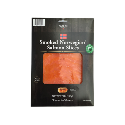 Foppen Smoked Norwegian Salmon Slices, 7oz