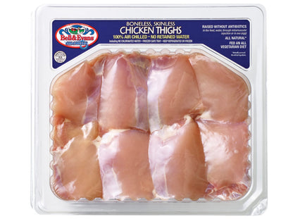 BELL & EVANS ALL NATURAL BONELESS CHICKEN THIGHS, 2.0 - 2.50 LB AVG TRAY PACK