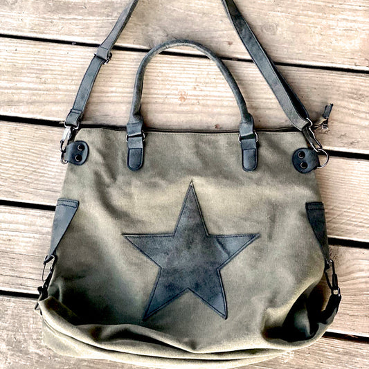 MILITARY GREEN TOTE BAG