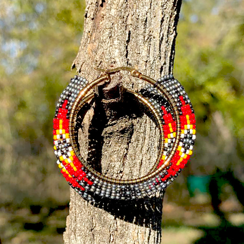 BEADED HOOP EARRINGS
