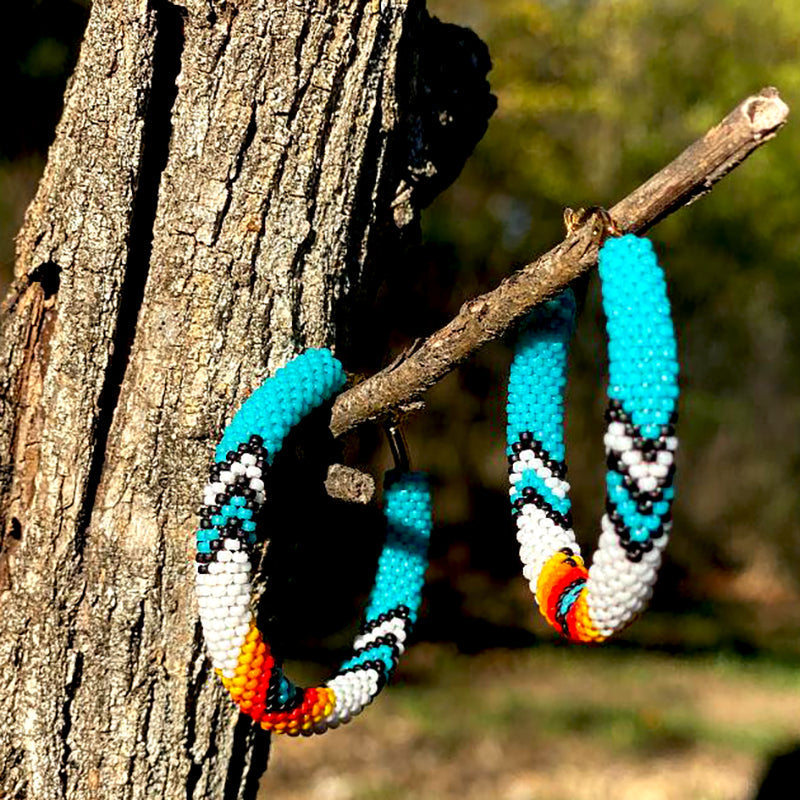 BEADED HOOP EARRINGS