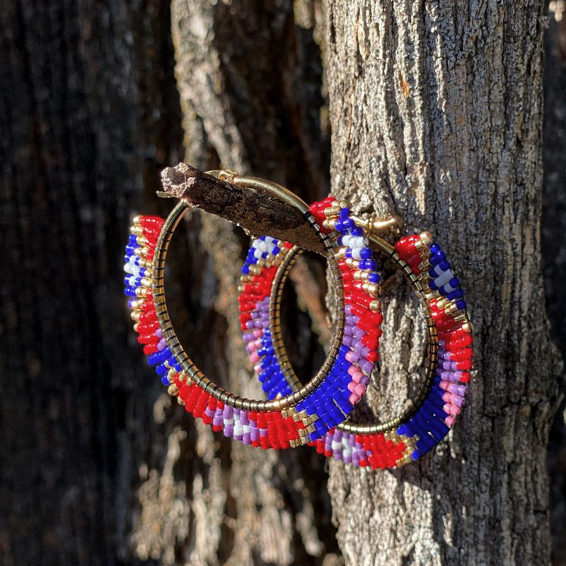 BEADED HOOP EARRINGS