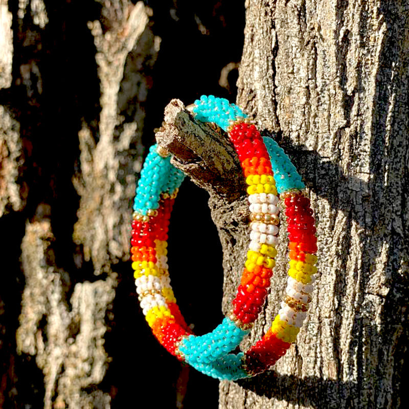 BEADED HOOP EARRINGS