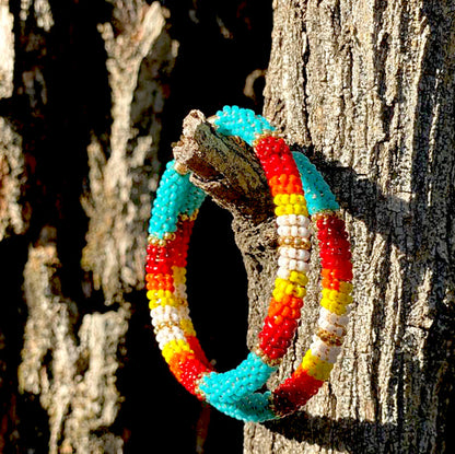 BEADED HOOP EARRINGS