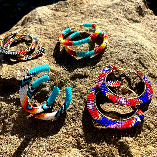BEADED HOOP EARRINGS