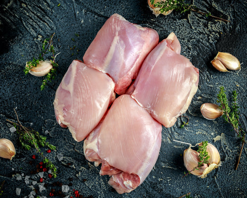 BELL & EVANS ALL NATURAL BONELESS CHICKEN THIGHS, 2.0 - 2.50 LB AVG TRAY PACK