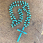 CROSS TURQUOISE BEAD NECKLACE