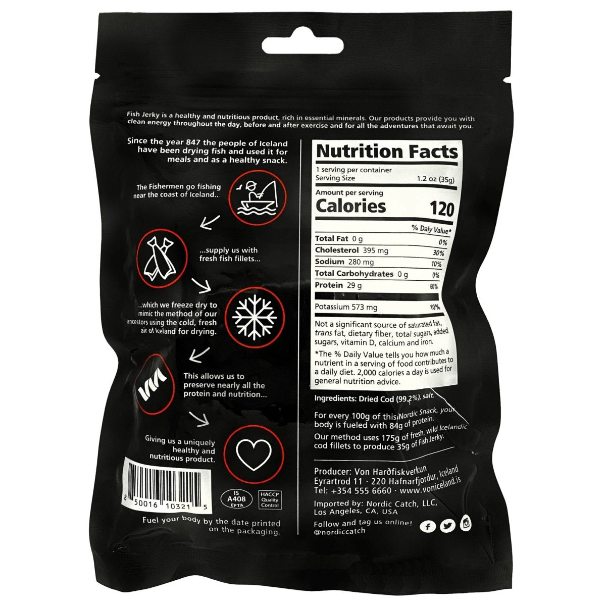 Dried Cod Bites, Nordic Snack (35g)