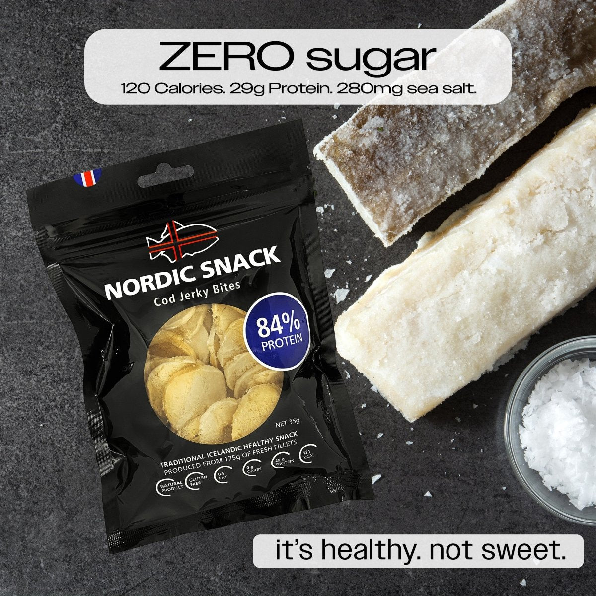 Dried Cod Bites, Nordic Snack (35g)