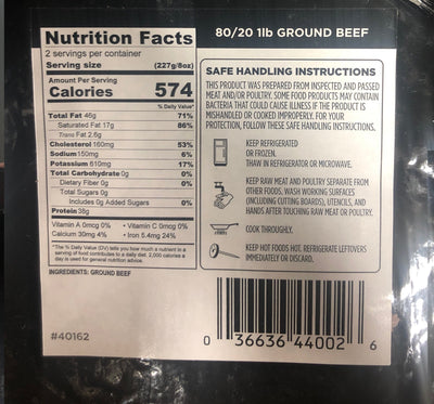 Ground Beef 80/20, 1lb, Special Blend