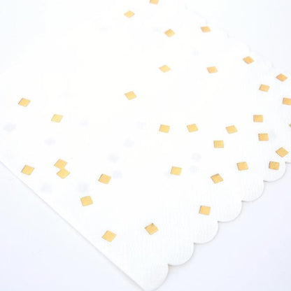 Gold Square Confetti Large Napkins
