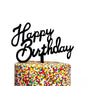 Mini Happy Birthday Cake Topper- Black