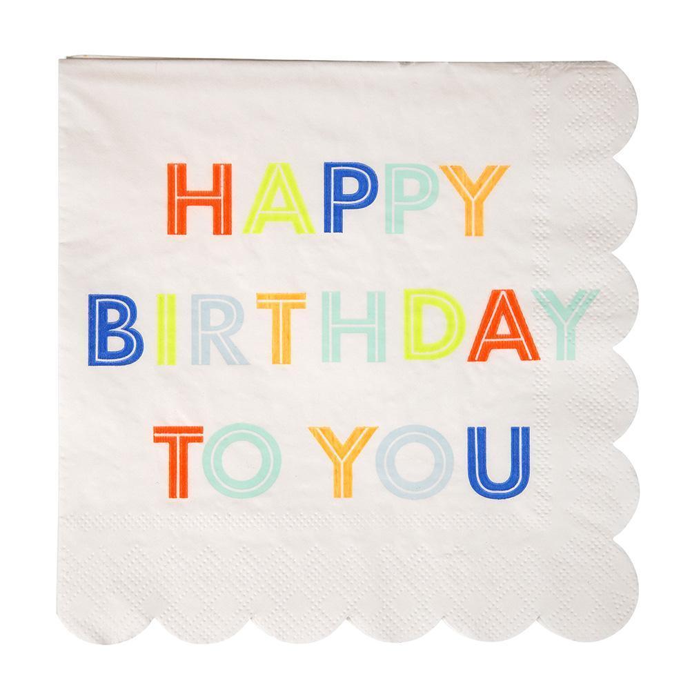 Neon Birthday Napkins (Large)
