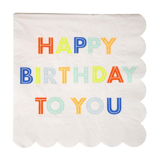 Neon Birthday Napkins (Large)