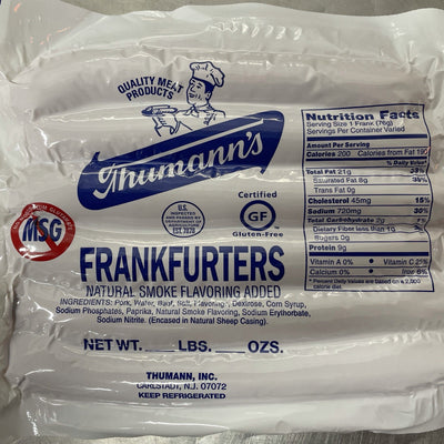 Thumann's Natural Hot Dogs, 1lb
