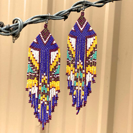 HAND-BEADED EARRINGS