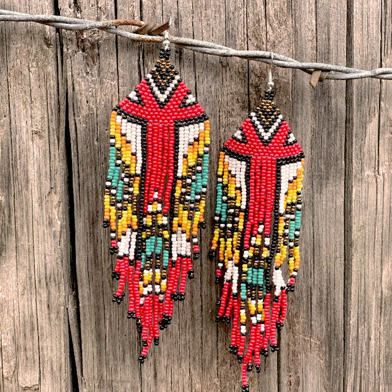 HAND-BEADED EARRINGS