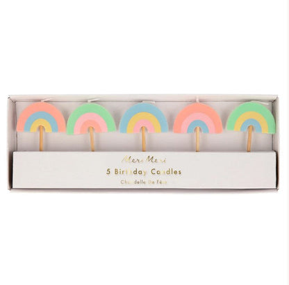 Rainbow Party Candles (x 5)