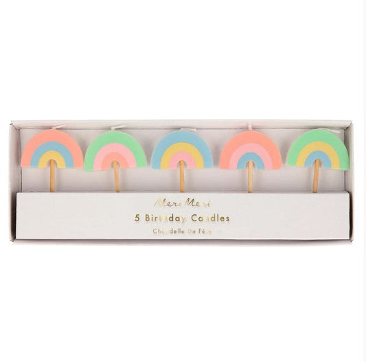 Rainbow Party Candles (x 5)