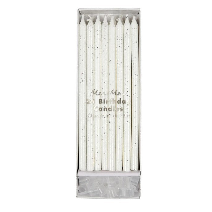Silver Glitter Candles