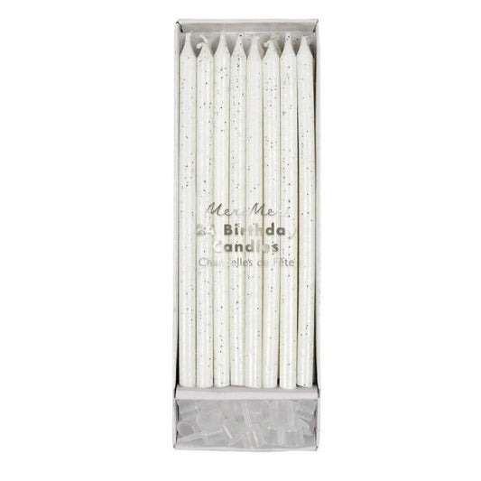 Silver Glitter Candles