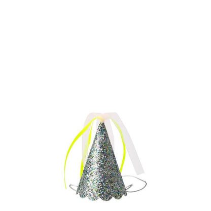 Silver Sparkle Mini Party Hats