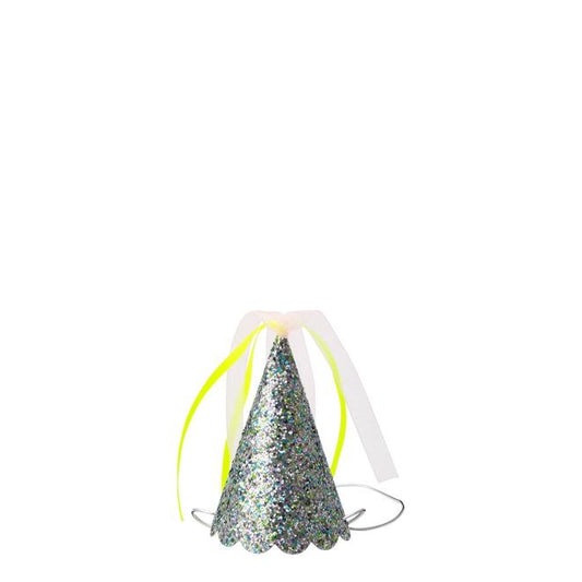 Silver Sparkle Mini Party Hats