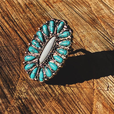 ADJUSTABLE TURQUOISE RING