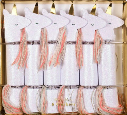 Unicorn Glitter Small Crackers (x 6)