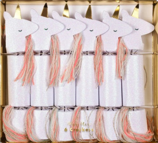 Unicorn Glitter Small Crackers (x 6)
