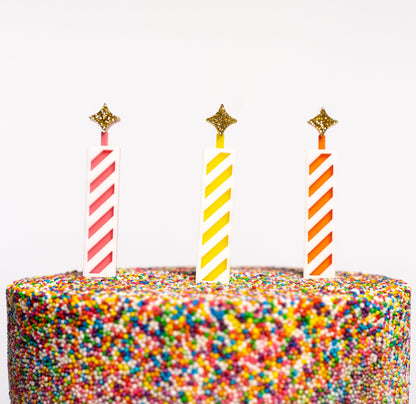 Candle Cake Topper- Warm Colors